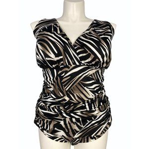 Trimshaper by Miraclesuit Zebra Slimming 1 PC Swimsuit Plus 24w